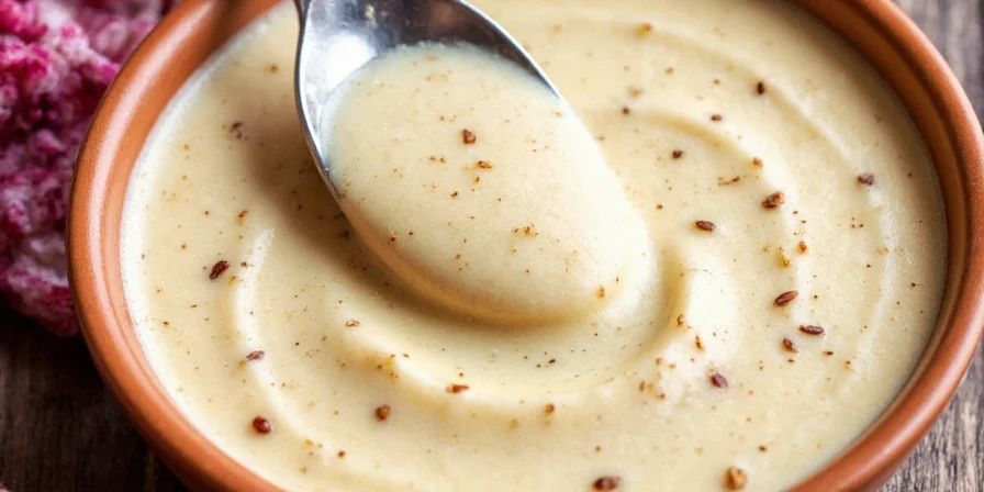 Lasagna topped with perfectly spiced white sauce