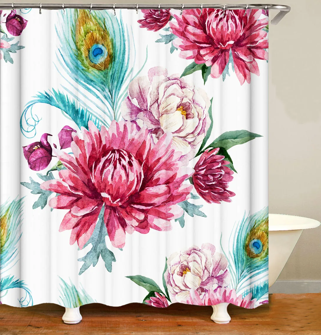 

i@home floral custom printed shower curtains DIGITAL PRINT bathroom shower curtains for bathroom, As picture show