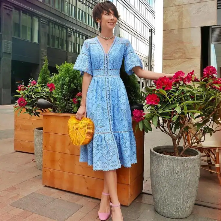 

short Sleeve New Fashion Women Lace Dress