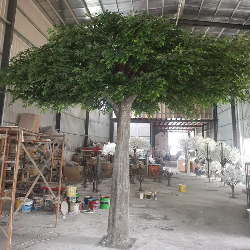 

Highlight large artificial banyan tree fake big trees for shop internal decoration, Brown trunk+ green leaves