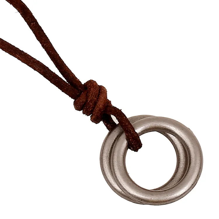 

Vintage Dainty Men Metal Charm Choker CooL Alloy Leather Necklace For Men Jewelry