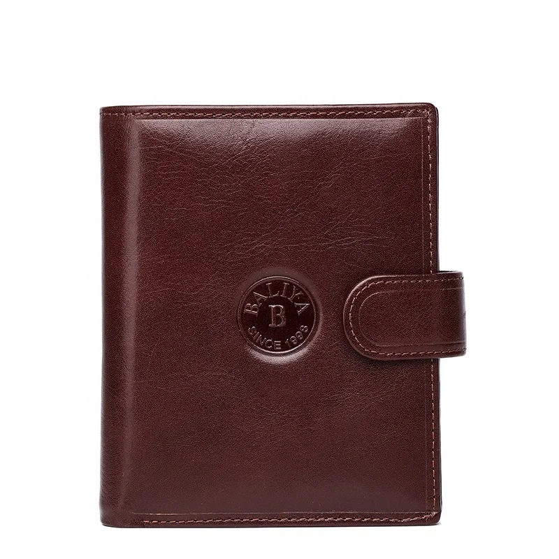 

BALIYA Business Simple Genuine Leather Men Wallets Real Leather Purses For Man