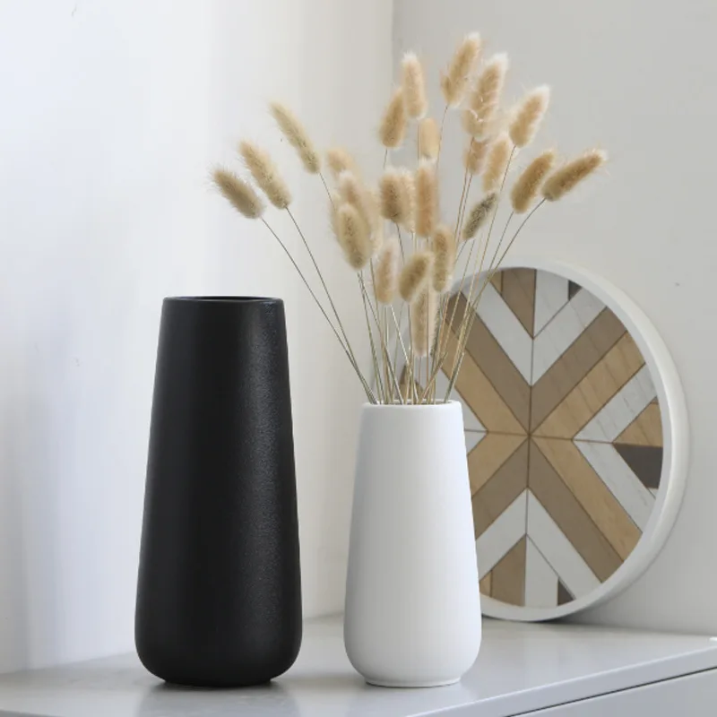 

luxury large modern nordic style white and black ceramic porcelain flower vases for home decor wedding, Accepted