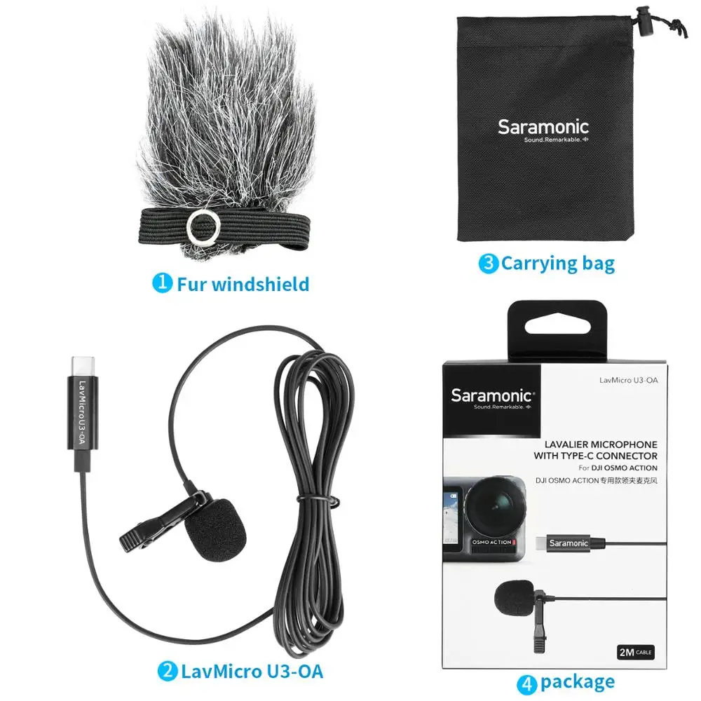 

Saramonic LavMicro U3-OA Plug and Play Lavalier Microphone with Typc-C Connector for DJI OSMO Action for Vlogging and More