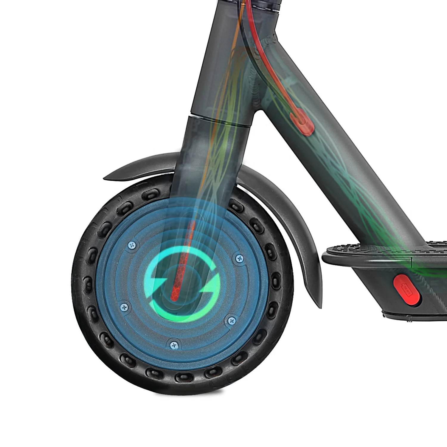 

AOVO US Shipment 350W Powered Folding Adult 2 Wheel 350W Cheap Electric Scooter, Dark grey, white