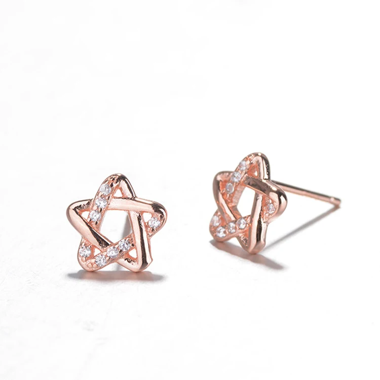 WME9433 Geometric Triangle Hexagon & Celtic Triskele Stud Earrings Trendy Sterling Silver Zircon Inlay Star David Design