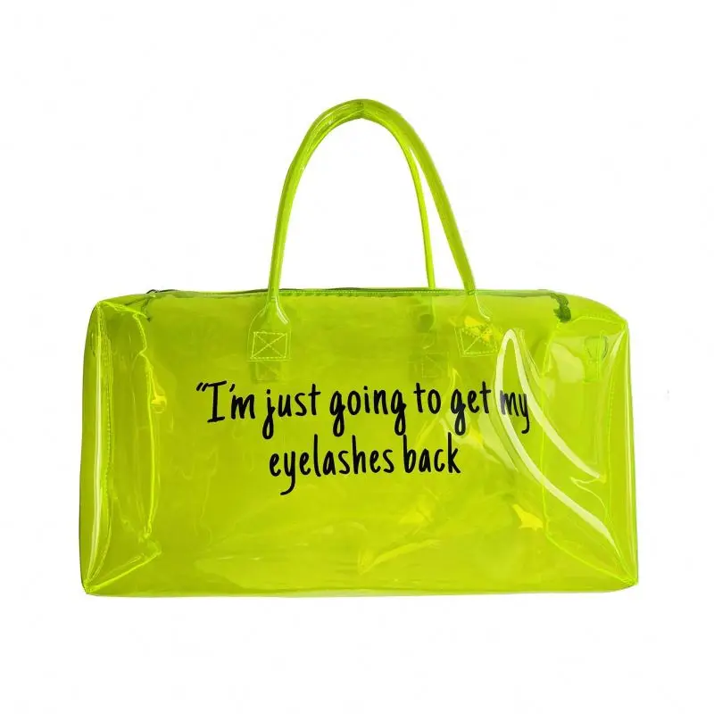 

100% GOOD REVIEWS New Arrival Multifunctional Fitness spend da night bag Travel Waterproof PVC Clear Duffle Bag