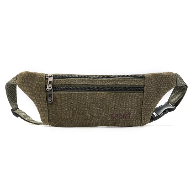 

Canvas Waist Bag Fanny Pack For Men Women Traveling Coin Purse Anti-theft Thin Bum Hip Bag