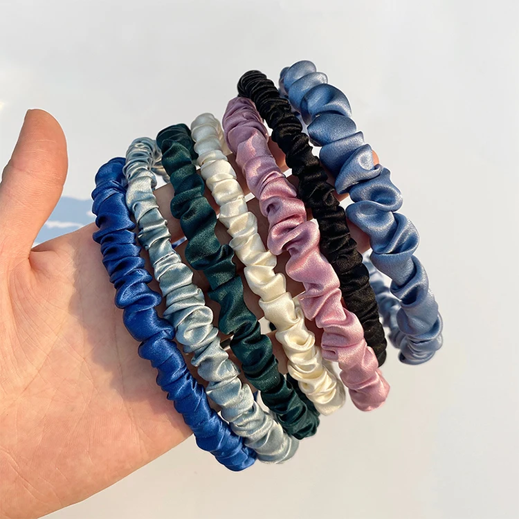 

Factory direct sale luxury silk hair band hair loop silk headband custom logo 100% mulberry silk hair hoop