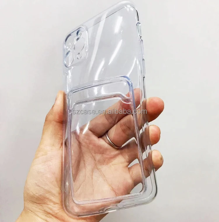 

2021 Newest 1.5mm Purple Light No Yellowing Card Slot Design Transparent TPU Mobile Phone Cover Case For Samsung Galaxy A22