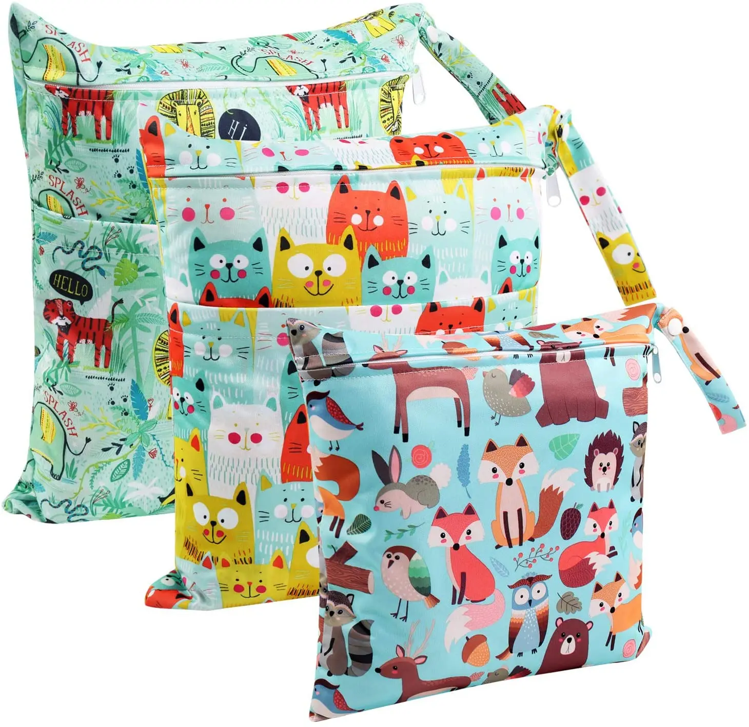 

Asenappy Wholesale  Double Pocket Cloth Handle Wet bag