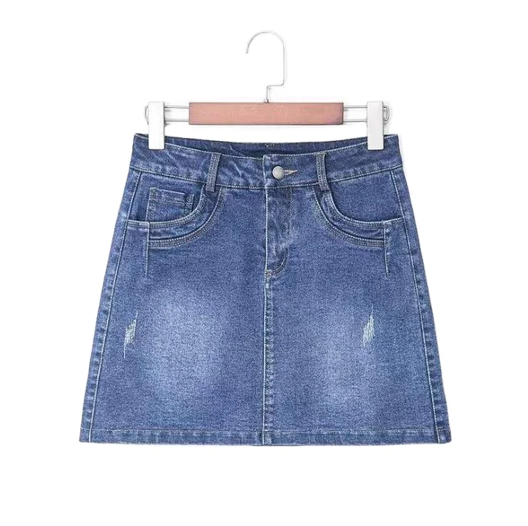 

Mix Color mix design Ladies jeans short dress Stock jeans Skirt