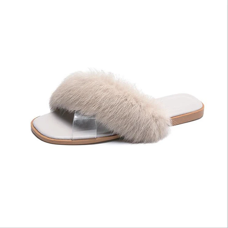 

Wholesale Fur Slippers Casual Women Shoes Winter Indoor Warmer Slippers