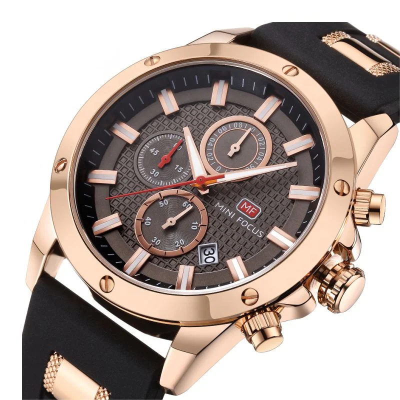 

Mini focus MF0089G model china watch factory 3ATM gold quartz watch stainless steel back alloy quartz watch