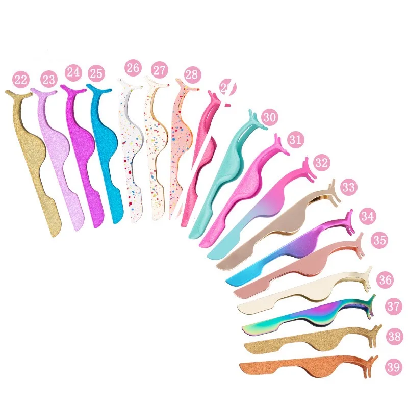 
OEM Hot Selling Custom Logo Eyelash Applicator Eyelashes Tweezers Personalized Lashes Tools 