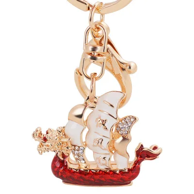 

Super hot selling oil drop diamond dragon boat smooth sailing keychain car bag ornament pendant factory direct sales