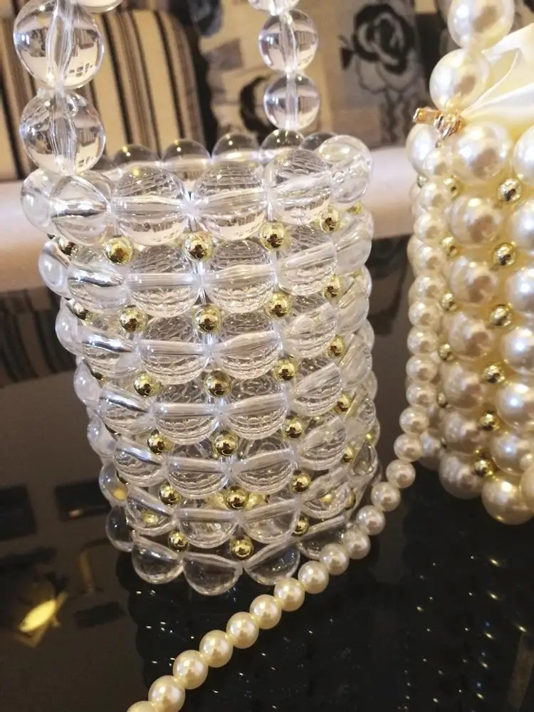 
Vintage Handmade Pearl Beaded Evening Bags Women Mini Handbags Ladies Party Bags 