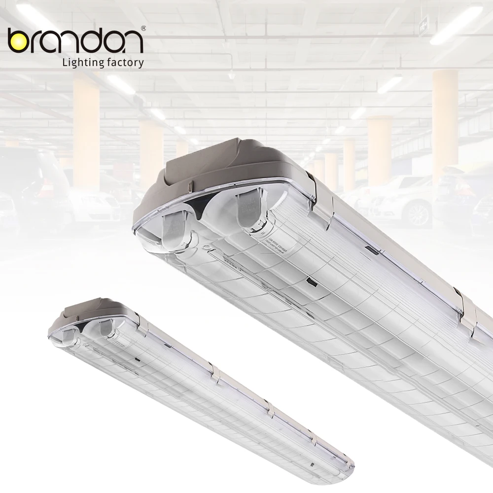 Surface Mounted 4ft led tri-proof light IP65 T8 Tube LED or Fluorescent 2ft waterproof lamp fixture