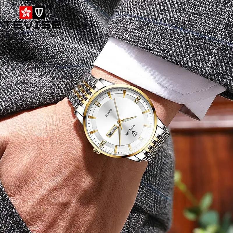 

2021 Minimalist Men's Fashion Calendar Watches Simple Business Stainless Steel Quartz Watch High Quality Watch Men, Optional