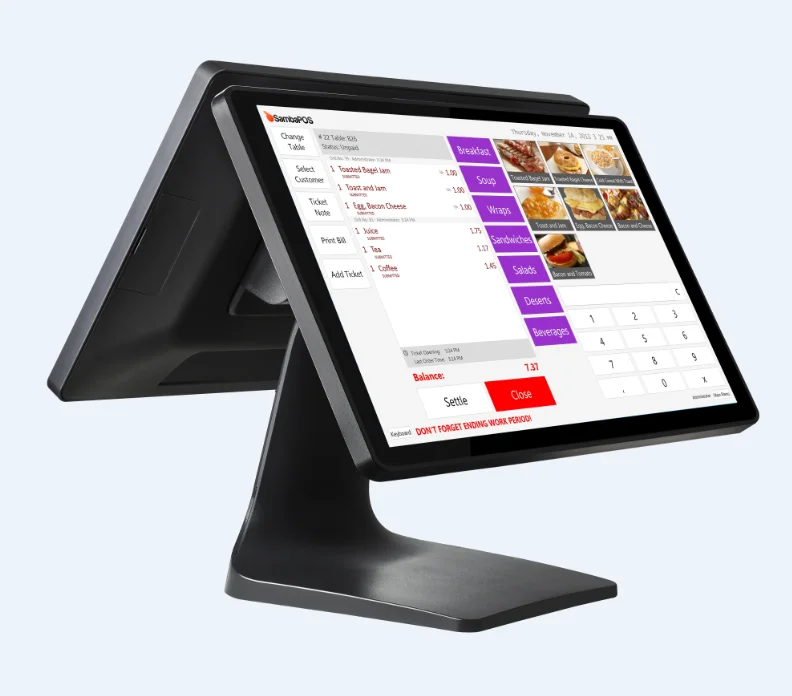 Windows Linux Dual Screen Pos System,15.6 Inch Touch Screen Terminal Zq ...