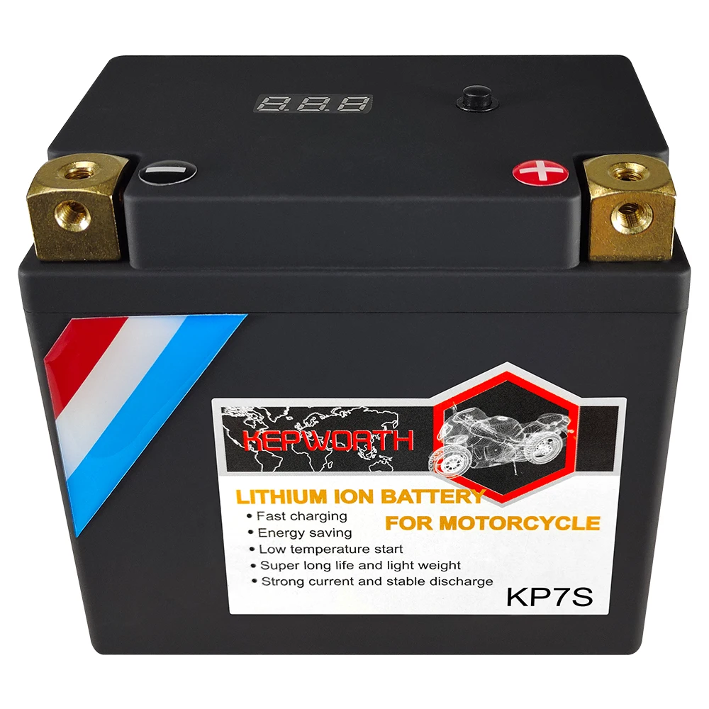 

Kepworth Motorcycle Battery LiFePO4 Lithium Ion 7S 260CCA Size-113x70x105mm Built-in BMS 12.8V Lithium Phosphate Ion Battery