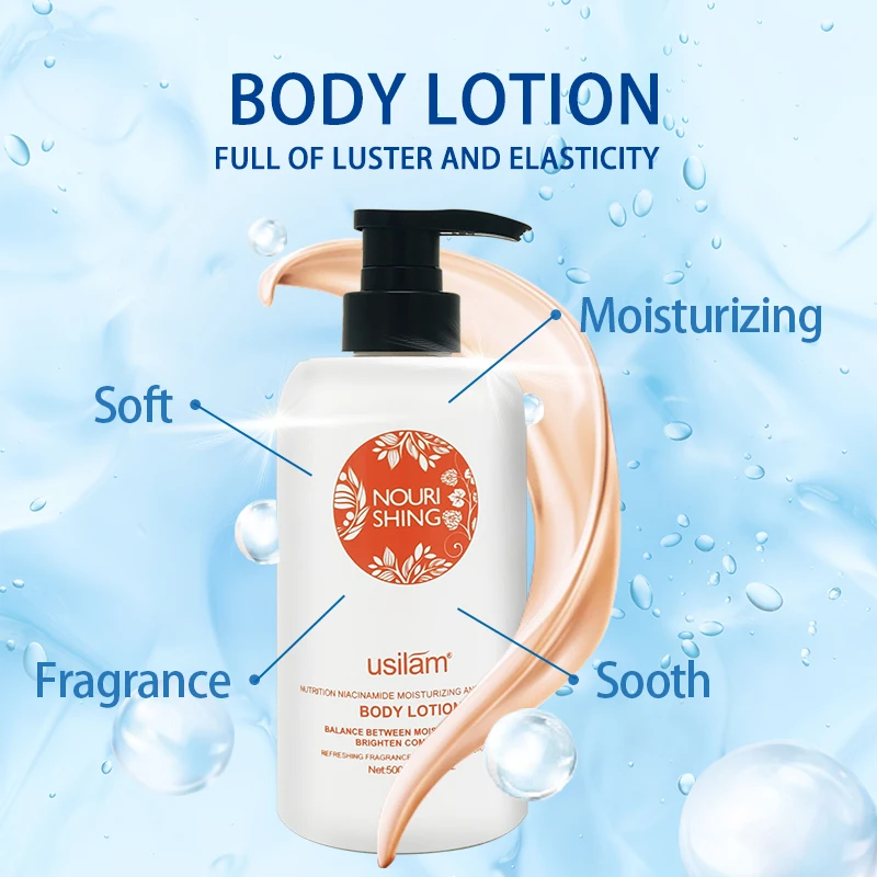 

500ml anti-acne remove dark pores spots hyaluronic acid hydrating whitening nourishing silky brightening body lotion