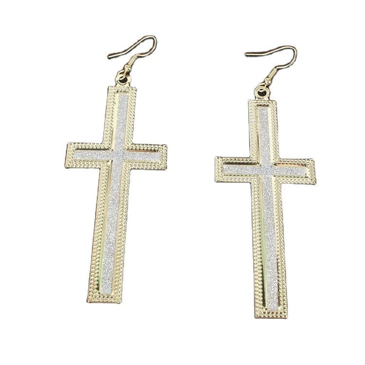 

New Fashion Minimalism Geometric Stainless Steel Cross Drop Earrings