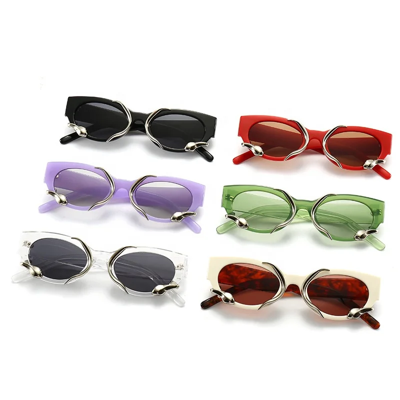 

New fashion accessories eyewear lentes de sol custom logo snake frame sunglasses small oval frame sunglasses