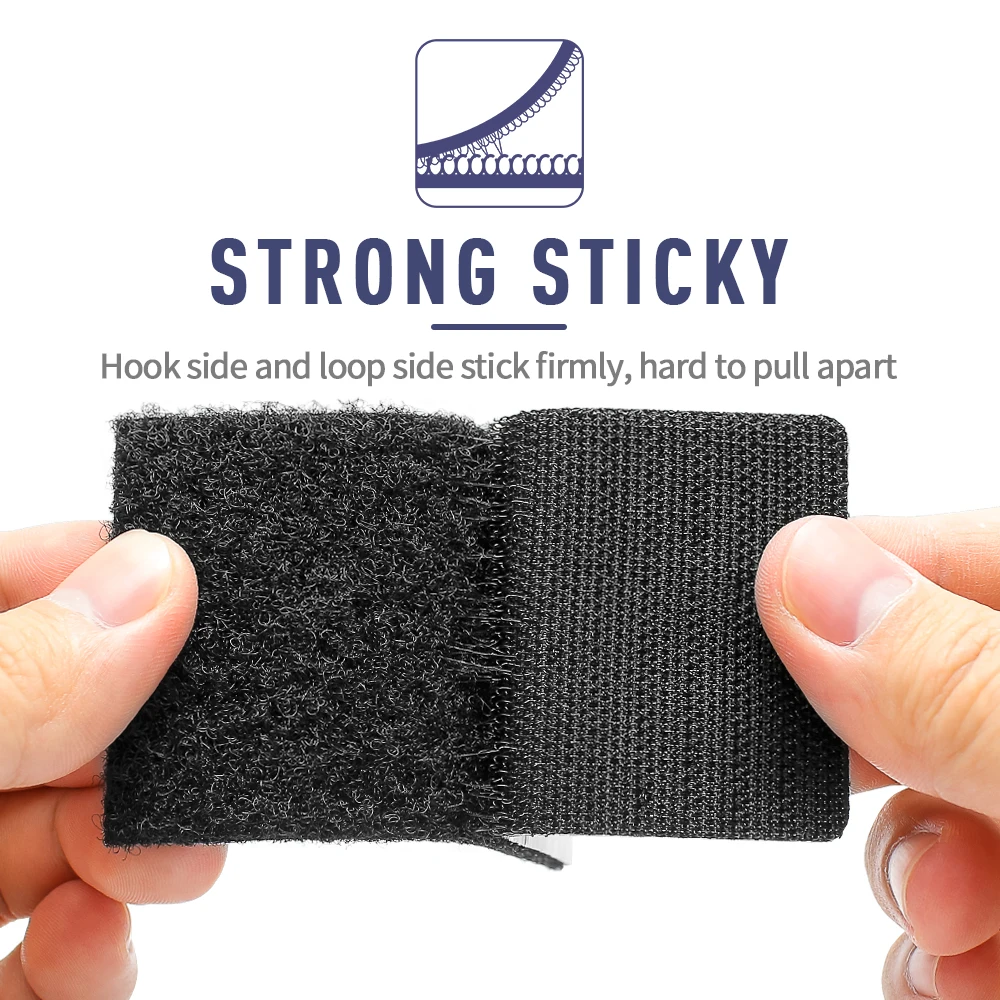 Transparent round squares adjustable printed heavy duty nylon self adhesive back dots circle tape logo rolls hook and loop dot