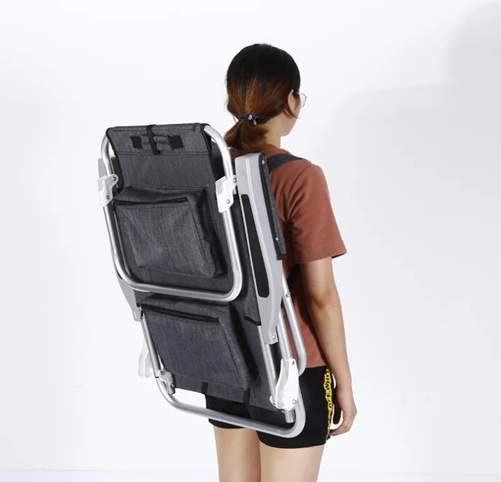 
Outdoor Leisure 600D Compact Reclining Lightweight Backpack Beach Chair wholesale factory custom logo foldable fishing chairs 