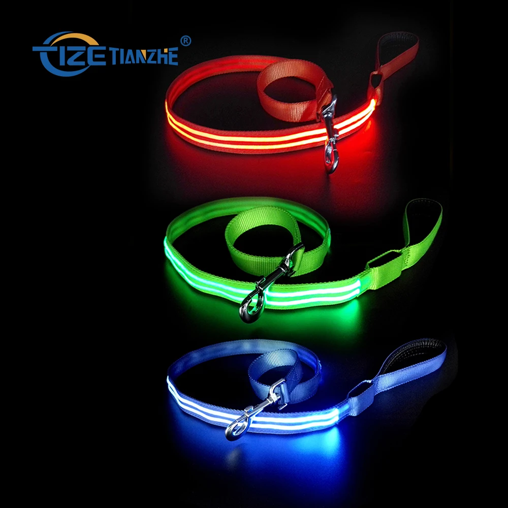 

New Arrival Light Up Dog Leash Led Illuminating Led Dog Nylon Pet Reflective Rechargeable Led Dog Leash With Led