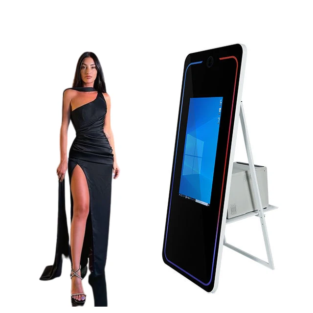 

Hot Sale 40 70 Inch Selfie Magic Mirror DSLR Photo Booth party Led Interactive With Flash for event