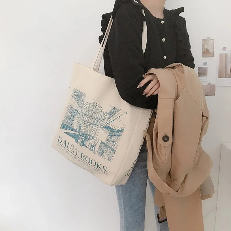 

Promotion Custom Printed Reusable Cotton Canvas School Backpack Washable Canvas Shopping Bag