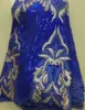 Luxurious design sequence african french sequins lace fabric with 3d trim border beaded bridal for wedding party