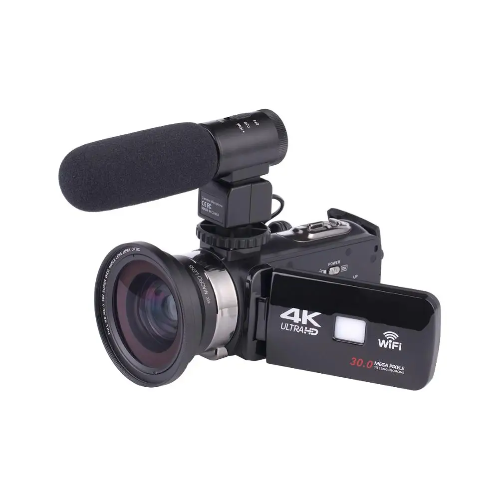 

MAMEN 4K HD Digital Video Camera Amazon Explosion Model MIC-05 Microphone Handheld Camera, Black