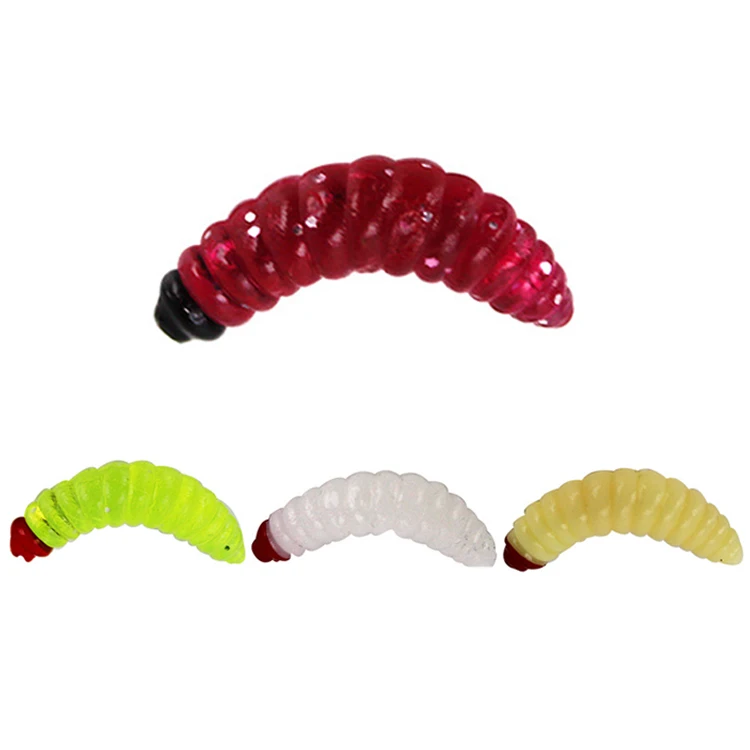

WEIHE Fishing Lure Maggot Grub Yellow Lifelike Fishing Lure Bionic Bread Bug Soft Fishing Lure Hooks Smell Worms Glow Shrimps, See picture