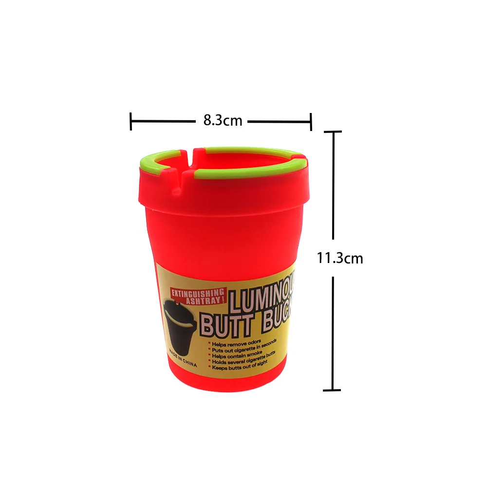 

UKETA hot selling butt cans glow in the dark self extinguishing cigarette ash tray cup holder with custom logo, Customized