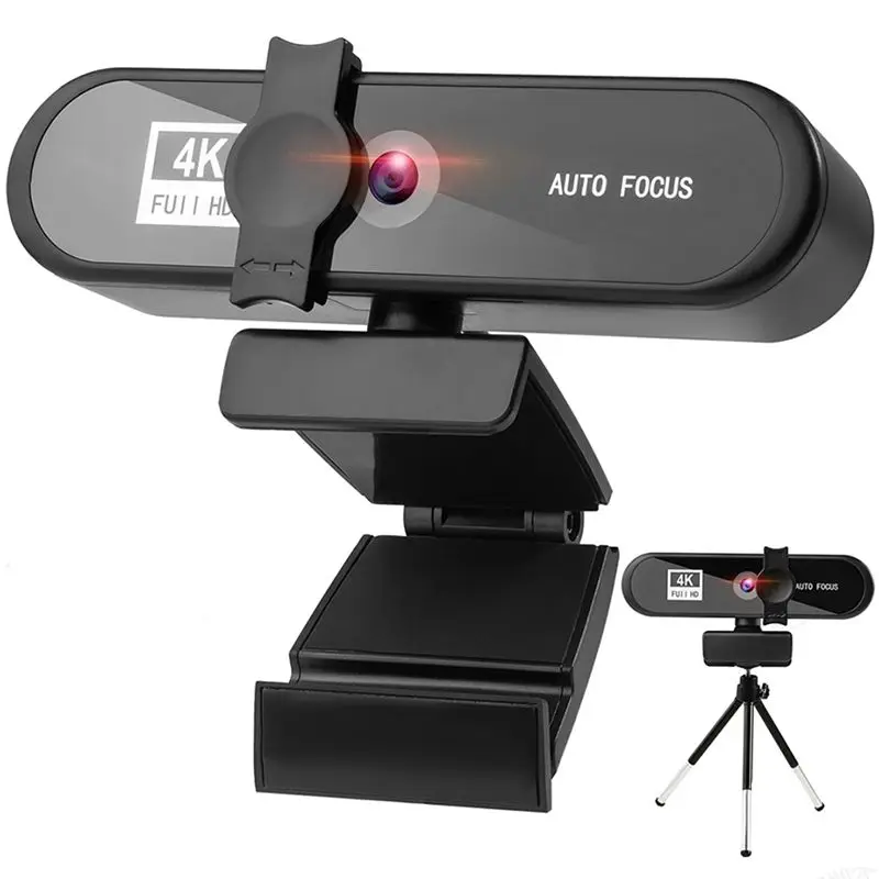 

Webcam 4K Full HD Web Camera With Microphone USB Plug Web Cam For PC Computer Mac Laptop YouTube Skype Video Web Cam 4K, Black