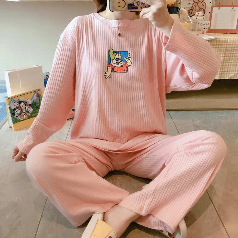 

Korean Sleepwear Fashion Long Sleeve Baju Tidur Terbaru Daster Murah Piyama Import Pijama Satin Striped Pyjama Women Pajamas Set