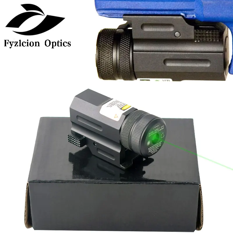 

Tactical Compact Pistol Green Dot Laser Sight Collimator with 20mm Mount for Glock 17 19 22 S&W Hunting Airsoft Rifle Accessory