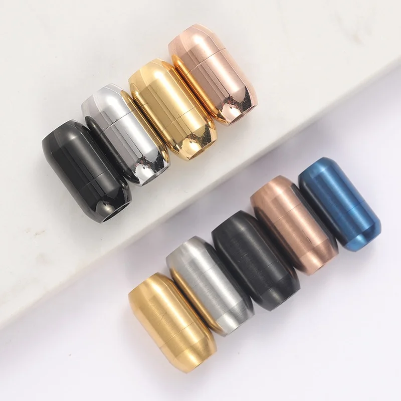 

VEROMCA 3mm Hole Size Stainless Steel Magnetic Clasp Bracelet Charms DIY Magnetic Clasp, Silver,gold,rose gold,black