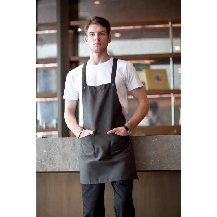 

Wholesale Custom Logo Canvas Chef Cooking Aprons For Cafe Restaurants Kitchen Apron