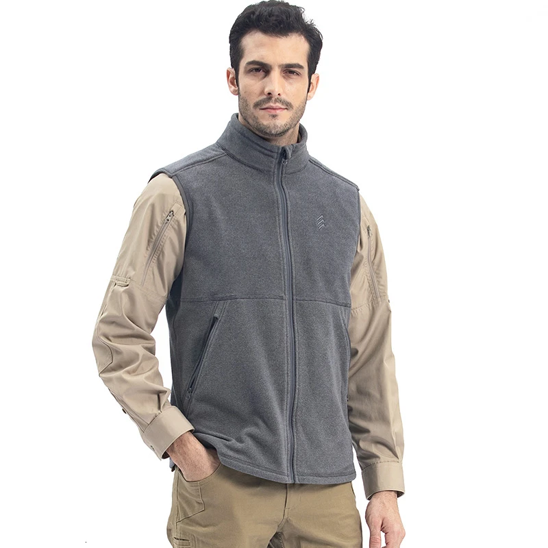

Free Shipping Fleece Vest Men Autumn Winter Warm Breathable Stand Collar Fleece Waistcoat Outdoor Sport Army Fan Tactical Vest