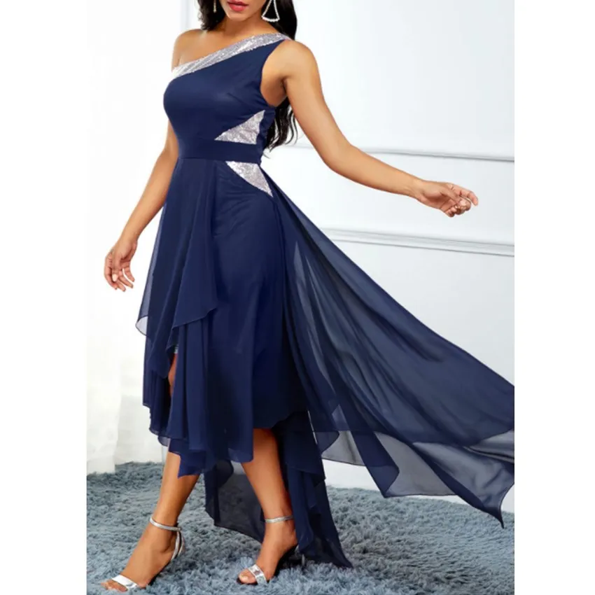 

evening dresses with tassel One-shoulder dress with asymmetric hem evening dresses elegant gowns