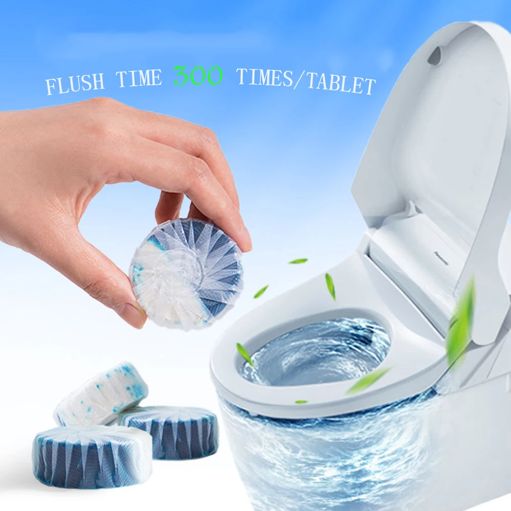 

Free Sample Toilet Cleaner Tablet Lasting Flush Time Inhibit Bacterial Bleach Block, Blue & white