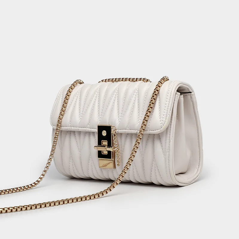 

New Casual Chain Crossbody Bags For Women Fashion Simple Shoulder Bag Ladies Designer Handbags PU Leather Messenger Bags, Black,white,green