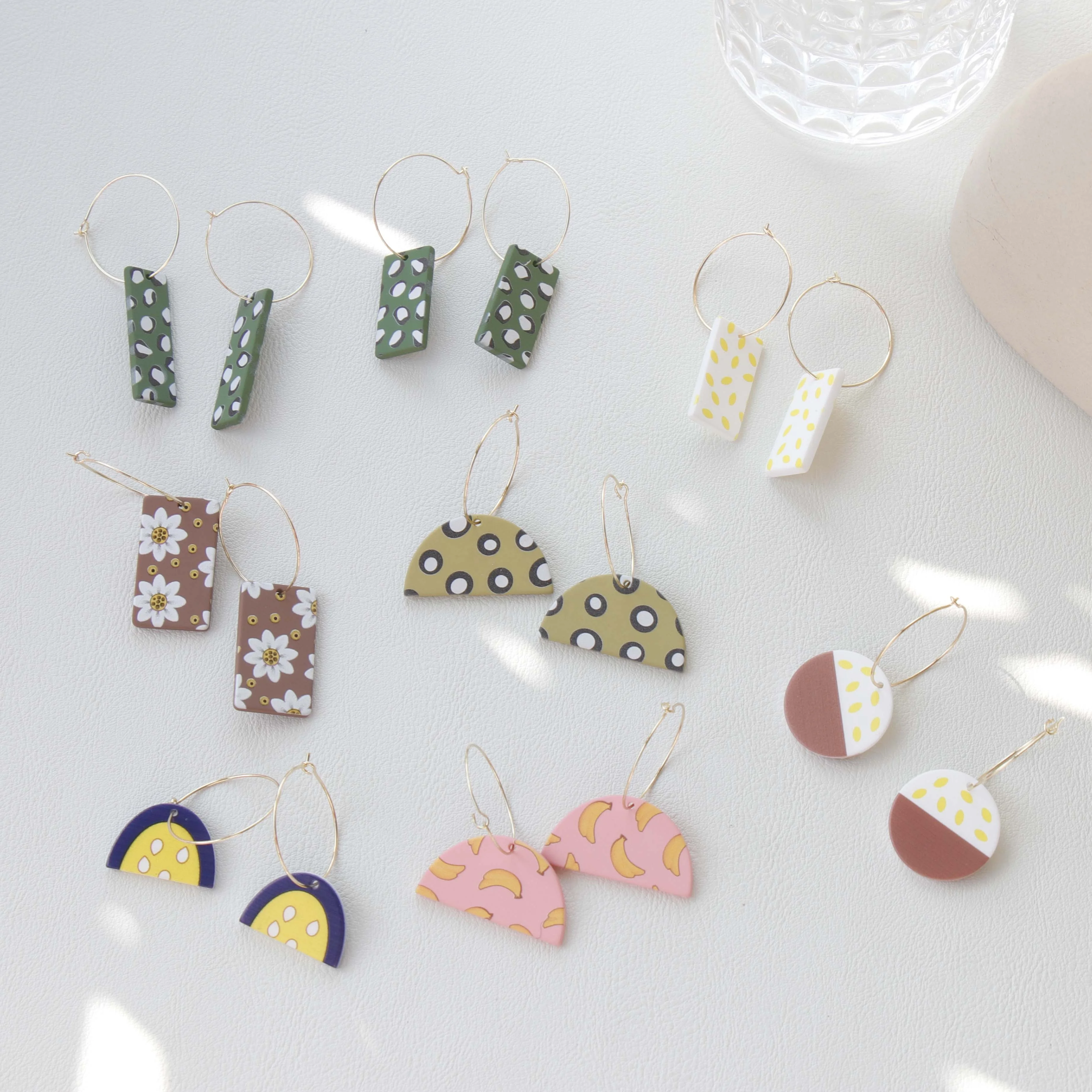 

JUHU resin earrings acrylic bohemian Jewelry Acrylic daisy colorful earrings Clay Cute Resin Romantic For Girl Trendy Earring