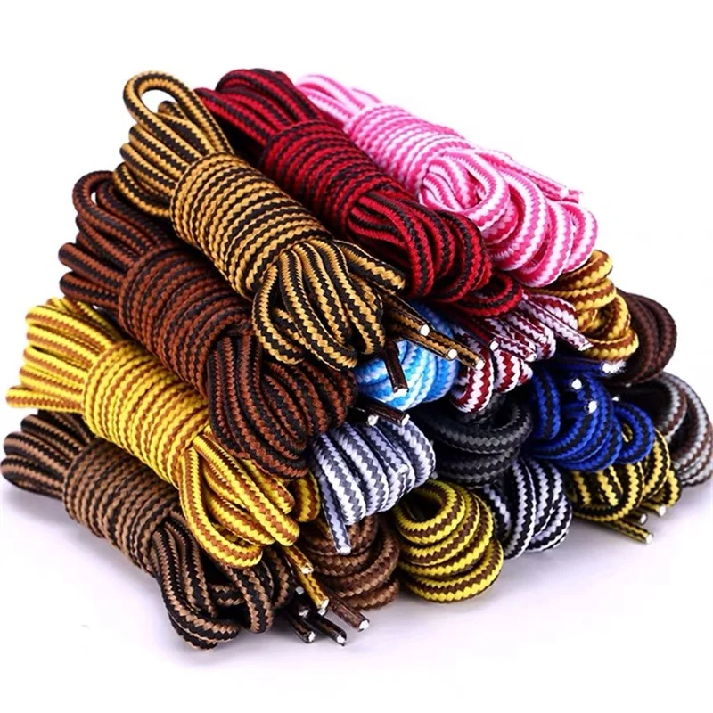 

Amazon Hot Sale Factory Round Hiking Boot Laces Work Boots Shoelaces Slip Rope Shoes Walking Climbing Safety Shoe Laces, 18 colors available in stock