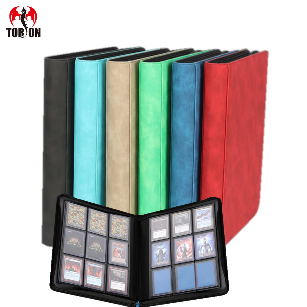 

TORSON Yugioh trading 9 pocket 216 cards Pu box Card Binder Hockey Kpop Toploader Storage Box Store Trading Card Binder