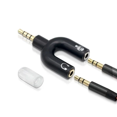 

3.5mm U shape Stereo Audio Splitter 1 Male to 2 Female to Headphone Earphone Adapters for Smartphone MP3 MP4 Player